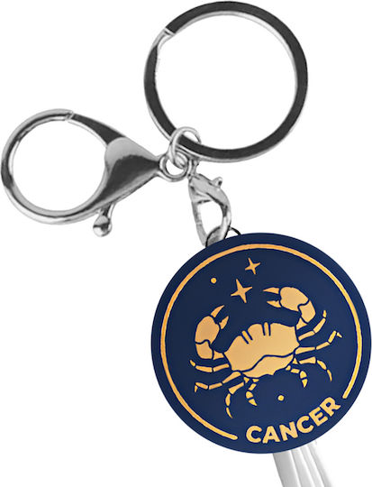 Yello Koko Cablu Usb 3-in-1 Micro-usb Usb-c Lightning Design Astrology Cancer Breloc Alb