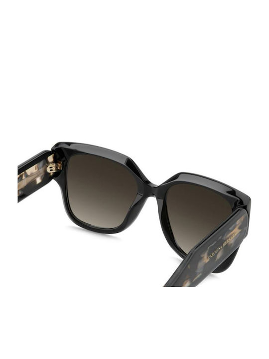 Carolina Herrera Black Sunglasses With Horn-Rimmed Frame Carolina Herrera Black Sunglasses With Horn-Rimmed Frame