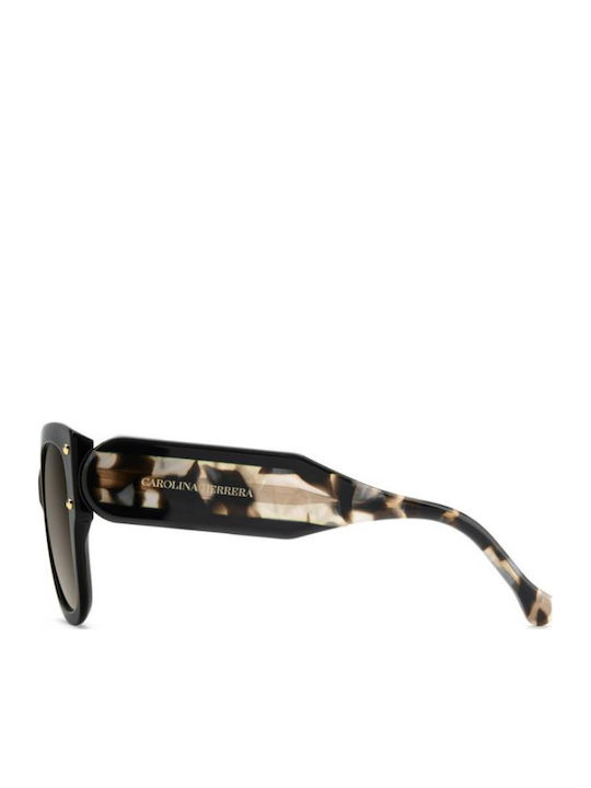 Carolina Herrera Unisex Sunglasses with Black Horn-Rimmed Frame and Grey Gradient Lenses HER 0366/S 807/HA