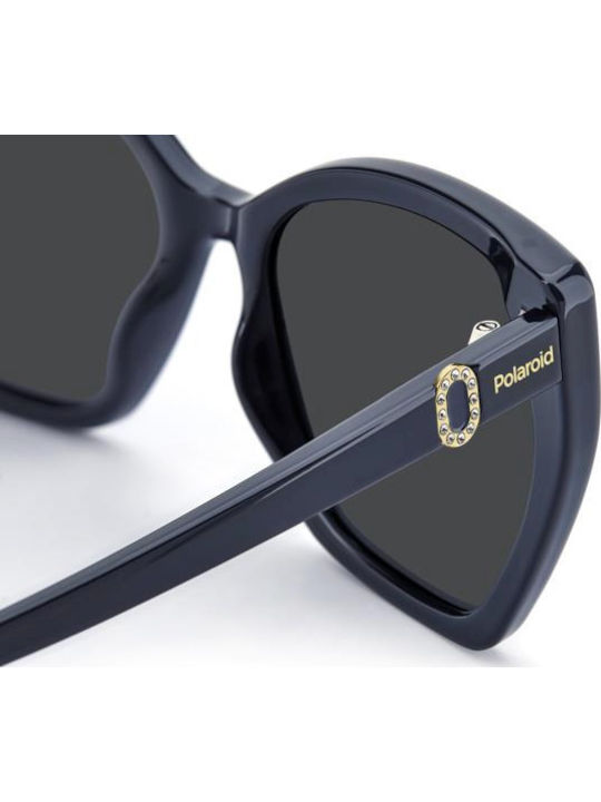 Polaroid Unisex Sunglasses with Navy Blue Horn-Rimmed Frame and Grey Lenses PLD4198/S/X PJP/M9