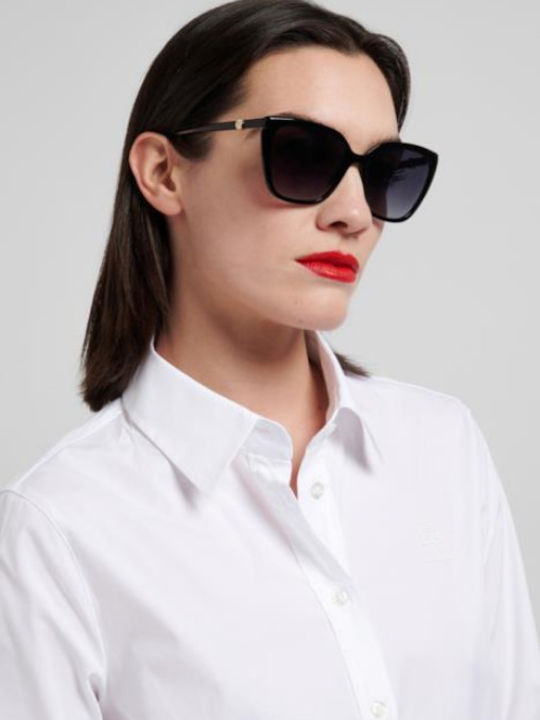 Carolina Herrera Unisex Sunglasses With Black Horn-Rimmed Frame And Grey Gradient Lens HER 0385/S 807/9O