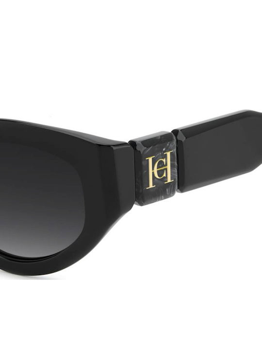 Carolina Herrera Unisex Sunglasses with Black Horn-Rimmed Frame and Grey Gradient Lens HER 0370/S 807/9O