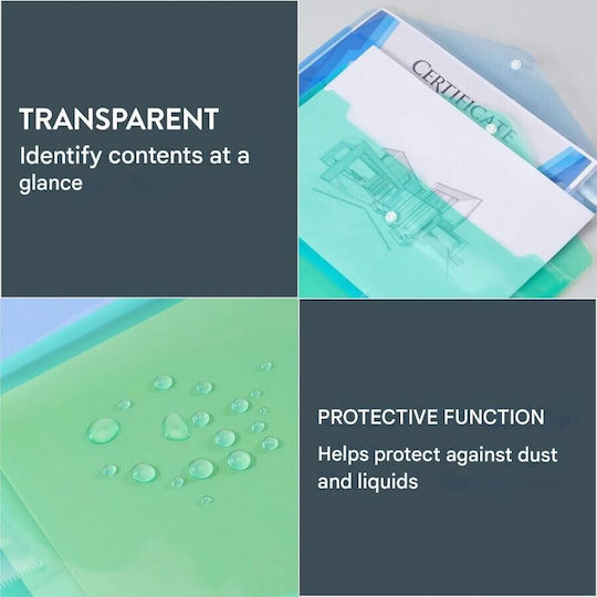 Hands Document Folder Set 30 Pcs A4 Size Plastic 33.5 X 23.5 Cm Clasp Closure Reusable Multicolor
