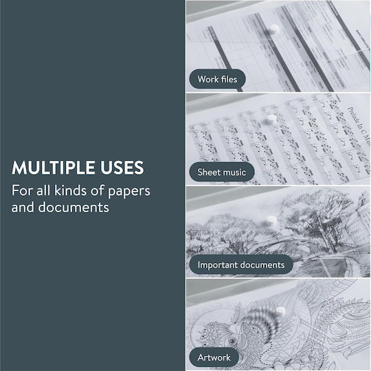Hands Document Folder Set 30 Pcs A4 Size Plastic 33.5 X 23.5 Cm Clasp Closure Reusable Transparent