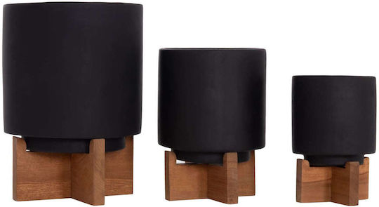 Set 3 Ghivece Negru