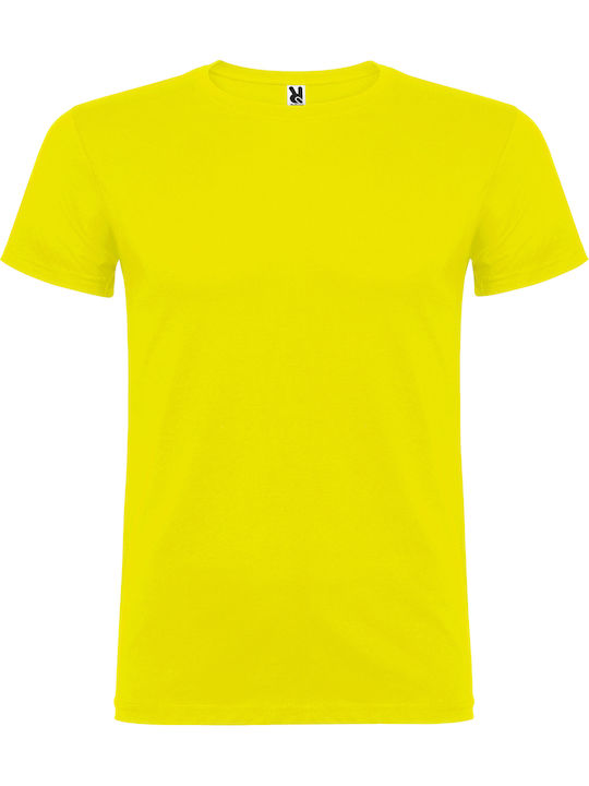 Roly Beagle Men's Promotional T-shirt Short Sleeve in Yellow Color