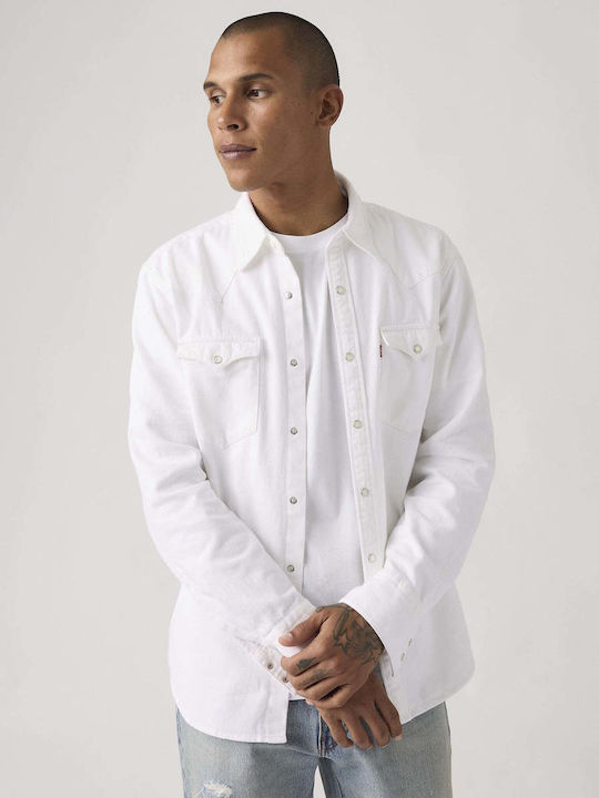 Long-sleeved Denim Shirt White