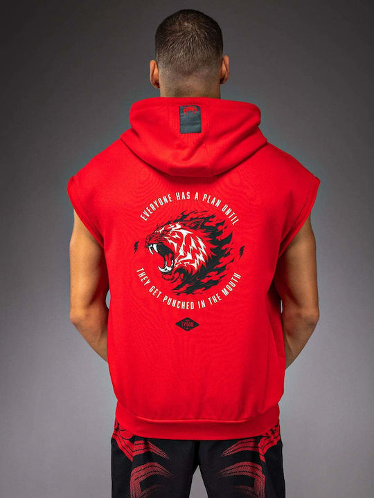 Φούτερ με Κουκούλα Red/black