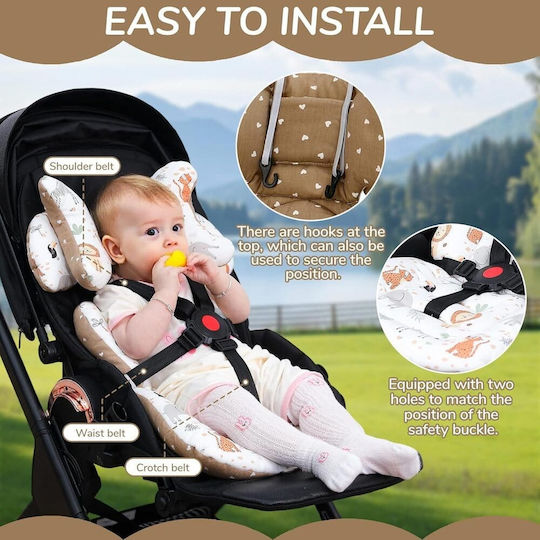 Queen Mother Stroller Mattress Double Sided Animals White