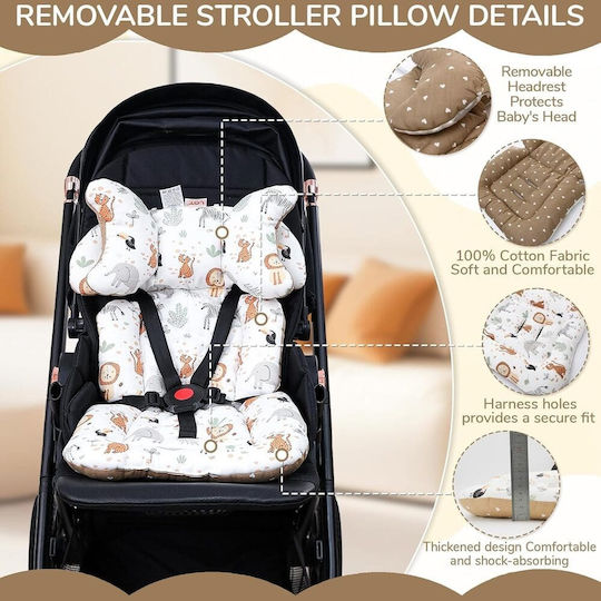 Queen Mother Stroller Mattress Double Sided Animals White