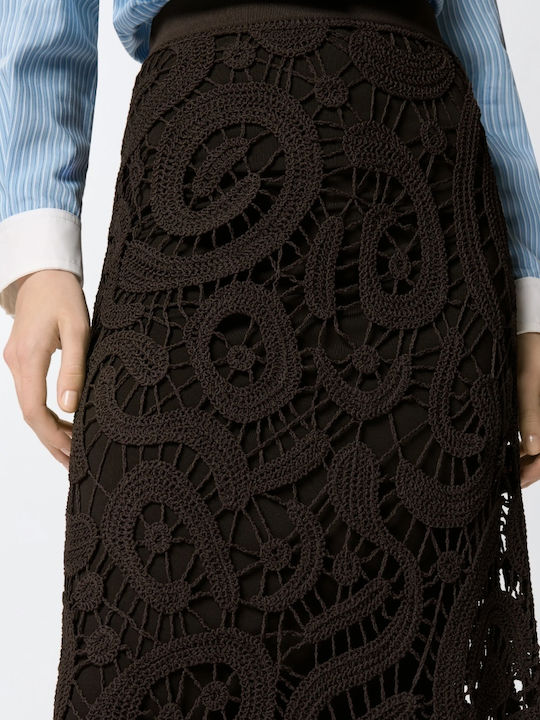 Ψηλόμεση Midi Φούστα Cacao/brown