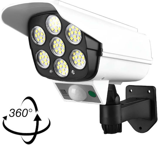 Avizar 77 Led 360° Solar Lighting Garden Driveway Motion Sensor White Black