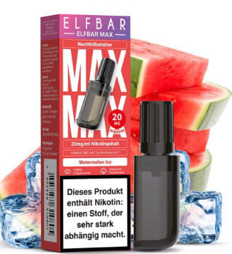 Elf Bar Disposable E-Cigarette 6000 Puffs Watermelon Ice 10ml 20mg Black