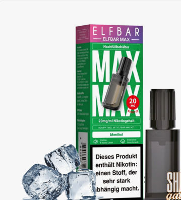 Elf Bar Elf Bar Einweg-E-Zigarette 6000 Einweg-E-Zigaretten Menthol 10ml 20mg Schwarz