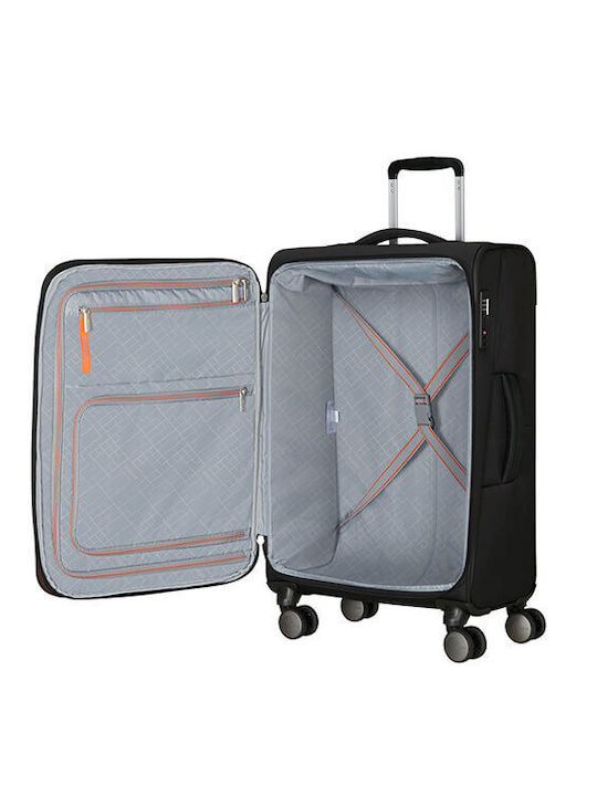 American Tourister Spinner Μεσαία Βαλίτσα Ταξιδίου Μαύρο με 4 Ρόδες Ύψους 68εκ.