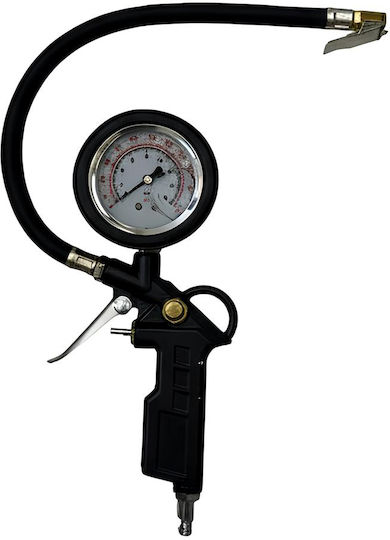 Avizar Pistol De Umflare Portabil Cu Manometru De Presiune Precis Pentru Anvelope Negru
