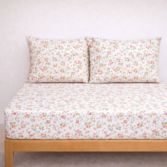 My Home Luxury Sheet Set with 1 Pillowcase Super-Double with Elastic 160x200+25cm. Monochrome 3pcs