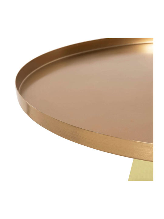 Round Central Coffee Table Glass Green Gold M76xP76xH43.5cm