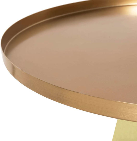 Round Central Coffee Table Glass Green Gold M76xP76xH43.5cm