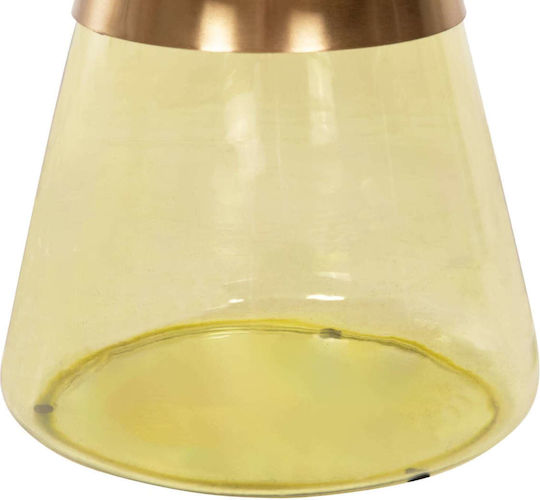 Round Central Coffee Table Glass Green Gold M76xP76xH43.5cm