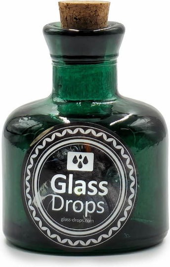 Glass Drops Μπουκάλι Νερού Γυάλινο με Φελλό Πράσινο 125ml