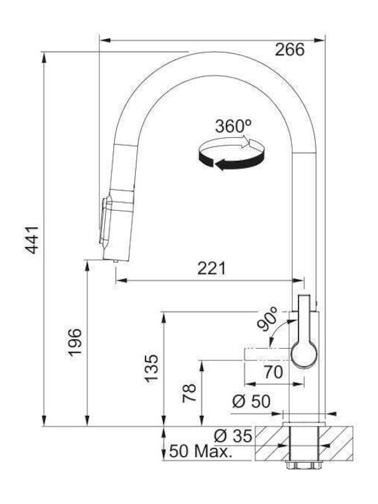 Franke Maris Slim Filtration Μπαταρία Κουζίνας Πάγκου Χρυσή