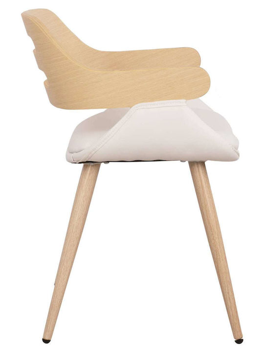 Πολυθρόνα Επισκέπτη με Μπράτσα Sonoma / Λευκή 50x53x76cm