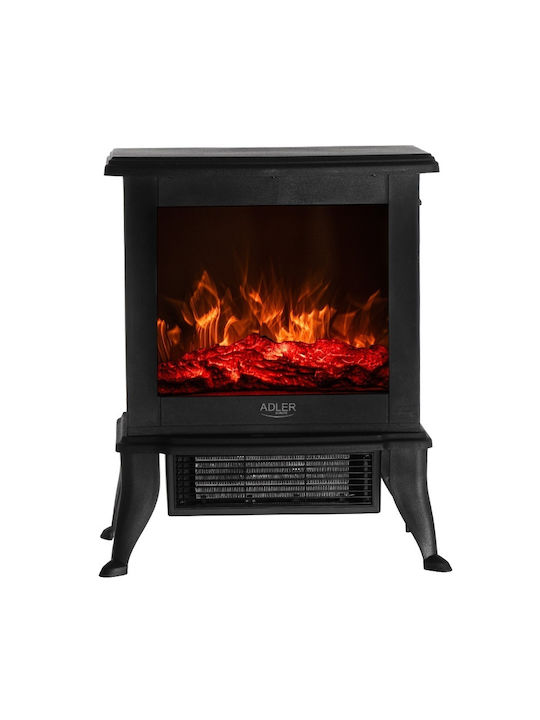 Adler Floor Electric Fireplace 1800W 38x24cm Black