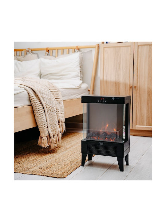 Adler Floor Electric Fireplace 2000W 32.8x18cm Black