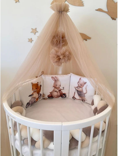 IngVart Baby Bedding Set for Crib White 7 Pieces SETZOOCARS-60