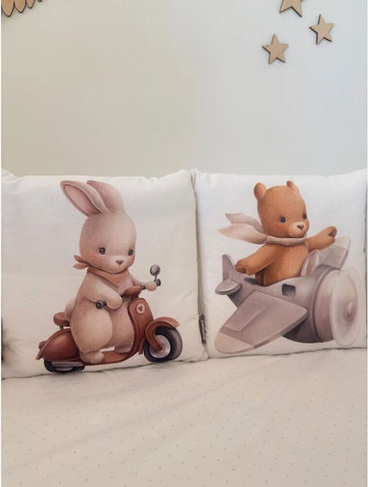 IngVart Baby Bedding Set for Crib White 7 Pieces SETZOOCARS-60