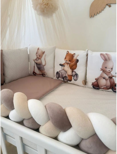 IngVart Baby Bedding Set for Crib White 7 Pieces SETZOOCARS-60