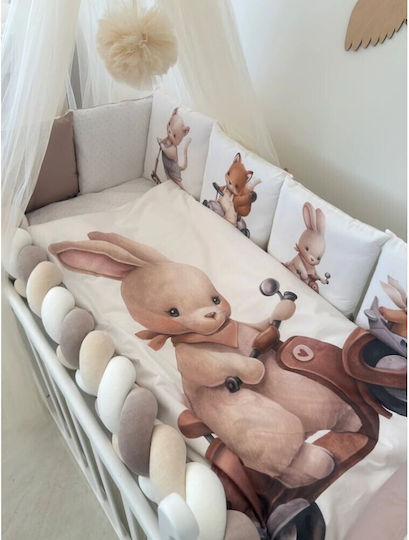 IngVart Baby Bedding Set for Crib White 7 Pieces SETZOOCARS-60