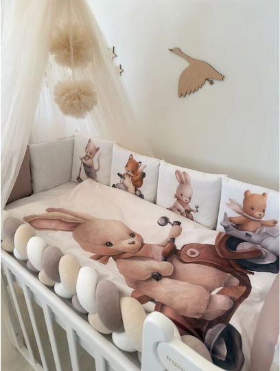 IngVart Baby Bedding Set for Crib White 7 Pieces SETZOOCARS-60