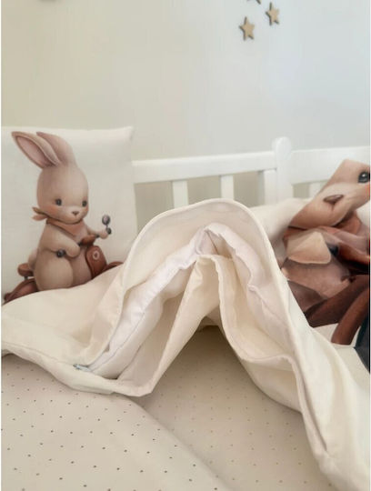 IngVart Baby Bedding Set for Crib White 7 Pieces SETZOOCARS-60