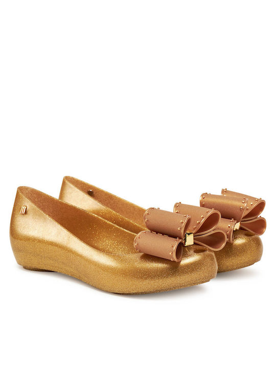 Damen Ballerinas in Gold Farbe