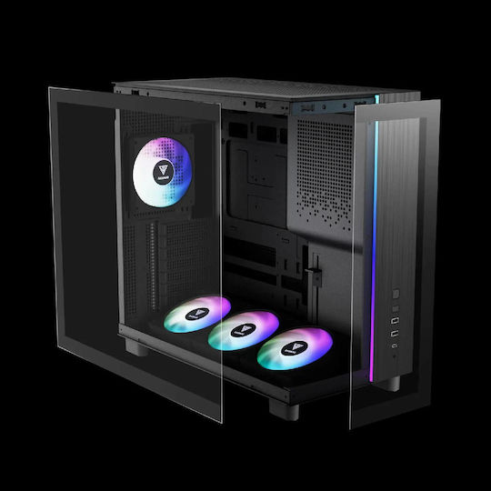 Gamdias Atlas M4 Gaming Midi Tower Κουτί Υπολογιστή με Πλαϊνό Παράθυρο Μαύρο