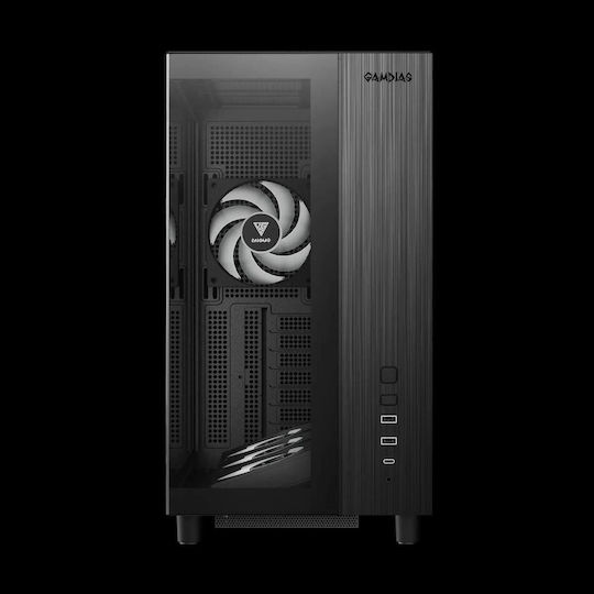 Gamdias Atlas M4 Gaming Midi Tower Κουτί Υπολογιστή με Πλαϊνό Παράθυρο Μαύρο