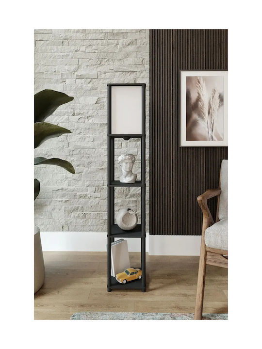 Moderner Stehlampe Holz & Metall Regal Anthrazit 24x145cm