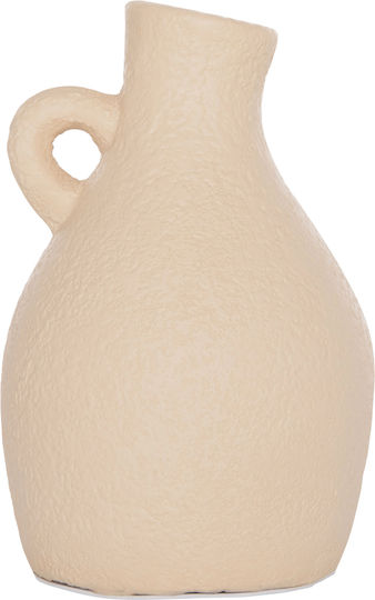 HomeMarkt Decorative Vase Ceramic Decant Beige 2x14xH14cm