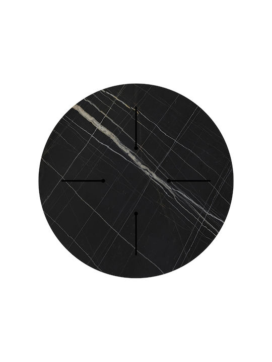Pakketo Relian Runde Tischoberfläche HPL Schwarz Marmoroptik 69x69x1cm 215-000055