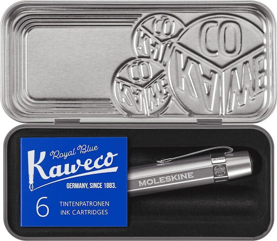 Kaweco Πένα Γραφής Fine Ασημί από Αλουμίνιο με Μπλε Μελάνι