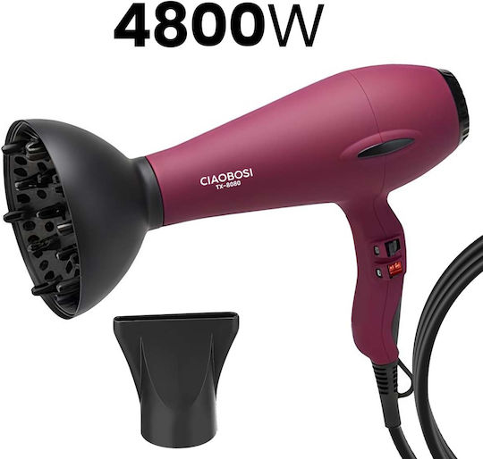 Avizar Haartrockner 4800W Einstellbare Heiße Kalte Luft Funktion Lila