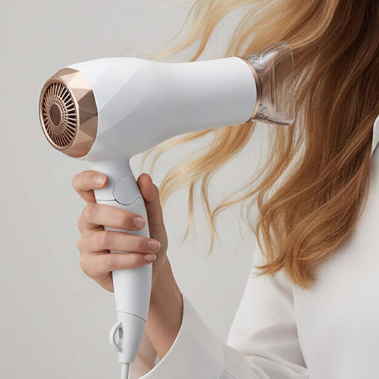 Avizar Wired Hair Dryer 850w Lightweight Hot Air Cold Air White