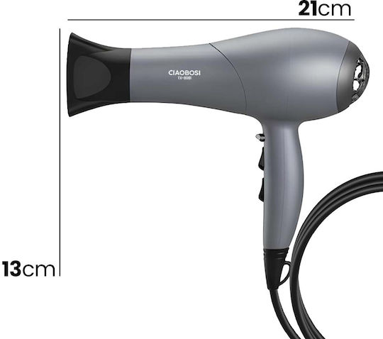 Avizar Hair Dryer 4000w Adjustable Hot Cold Air Function Grey