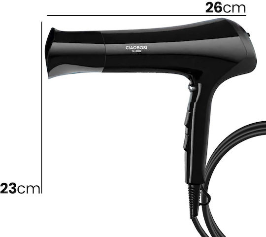 Hair Dryer 4500w Ultra-fast Hot Cold Air Function Black