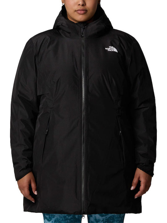 Hikesteller Insulated Women's Parka Jacket Waterproof and Windproof for Spring or Autumn with Hood Black