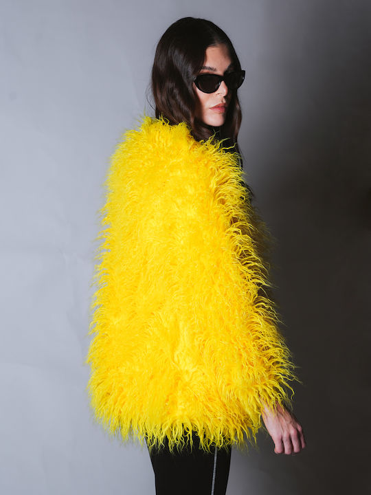 Women's Long Fur Yellow