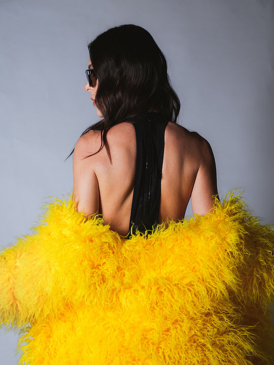 Women's Long Fur Yellow