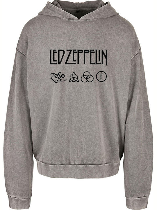 Oversized Premium Hoodie Led Zeppelin Logo Art Rock Avenue Asphalt